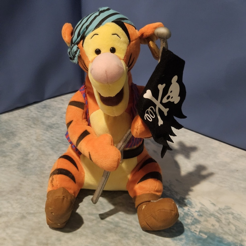 Disney Store Pirate Tigger Plush Winnie the Pooh 14" Stuffed Animal